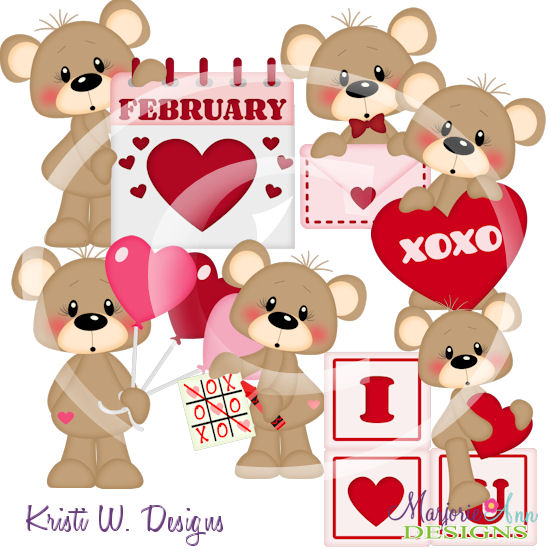 Franklin XOXO Valentine SVG Cutting Files/Paper Piecing +Clipart - Click Image to Close